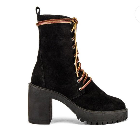 Free People Dylan Lace Up Boot in Black - Picture 5 of 12